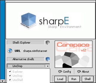 Carapace's shell selection screen, SharpE skin